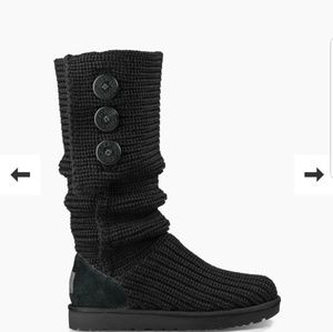 Ugg Classic Cardy Boot Black Sz 7 Like New